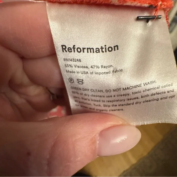 Reformation Red Orange Daisy Slip Dress Montague Dress in Oopsie Daisy Size 6 - Picture 8 of 12